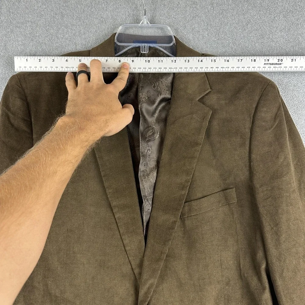 Stafford Sport Coat Blazer Mens 48R Elephant Taupe Corduroy Classic Fit Jacket